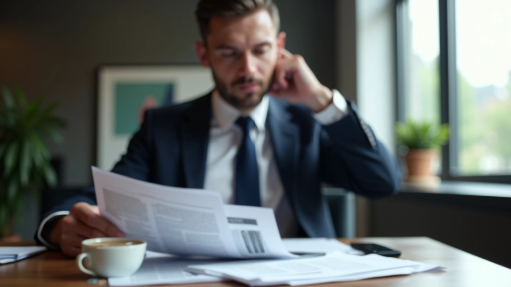 Finansinis žurnalistas skaitantis naujienas su žymėjimais apie rinkos nuotaiką