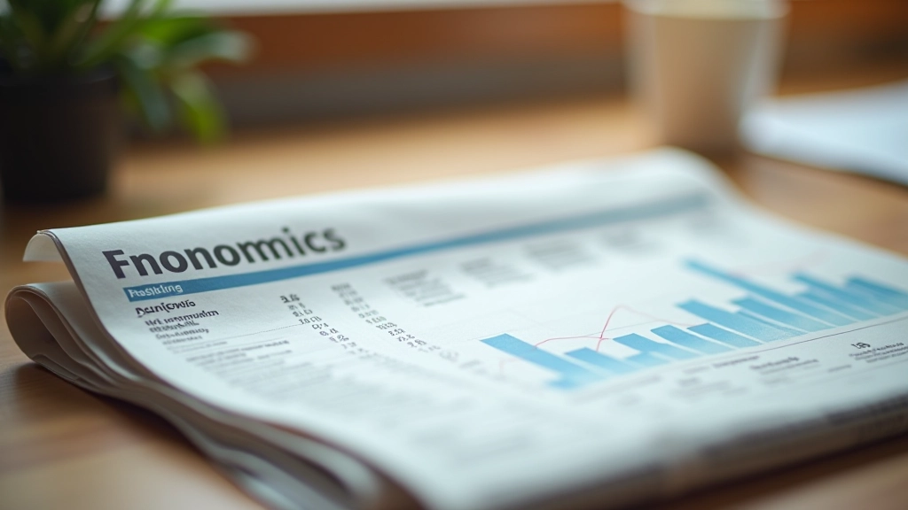 Sulankstytas finansinis laikraštis su ekonomikos rubrika ir skaičiais